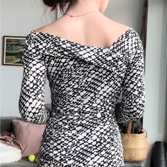 Diane von Furstenberg black and cream dress size 4 - Picture 4 of 7